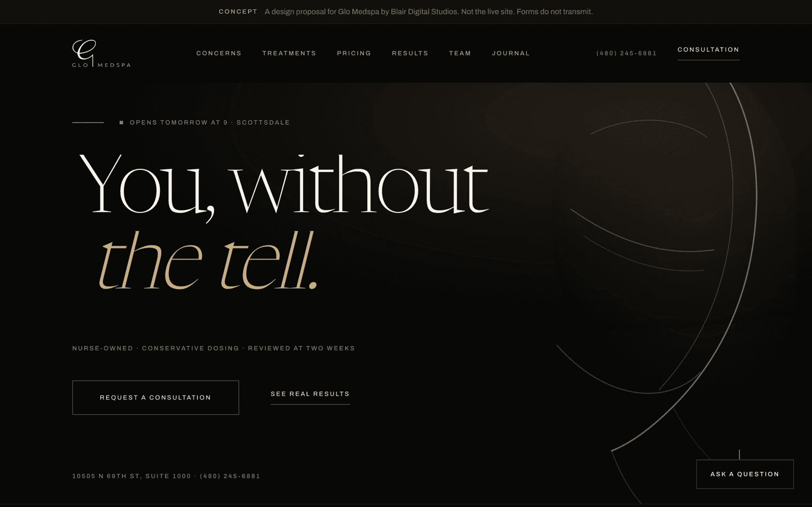 Glo Medspa aesthetic medicine website concept